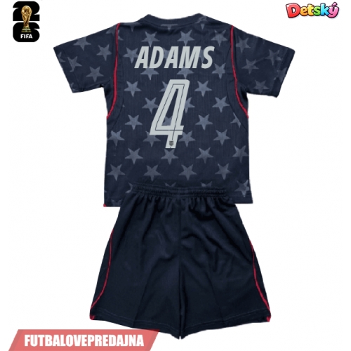 Lacne Dětský Futbalové dres Spojené štáty Tyler Adams #4 MS 2026 Krátky Rukáv - Preč (+ trenírky)